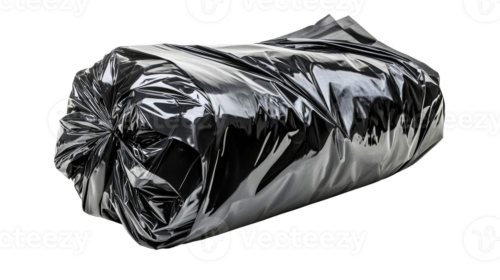Full black garbage bag, cut out transparent png