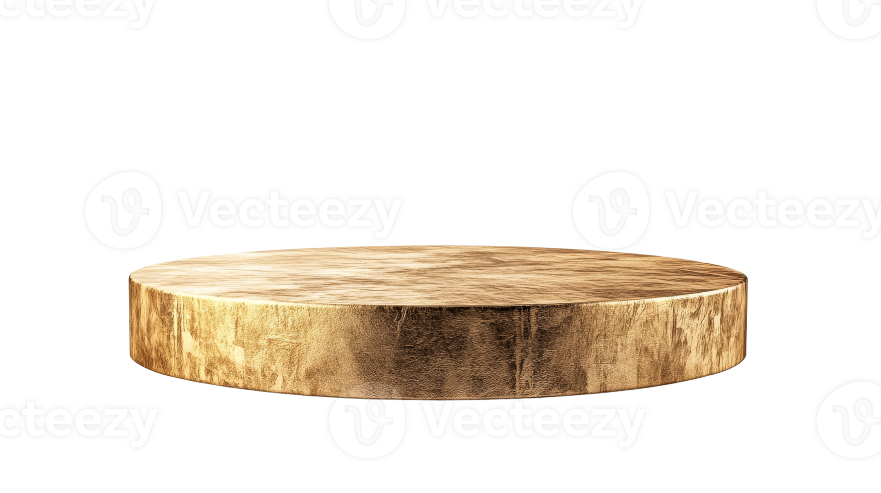Golden display podium, cut out transparent png