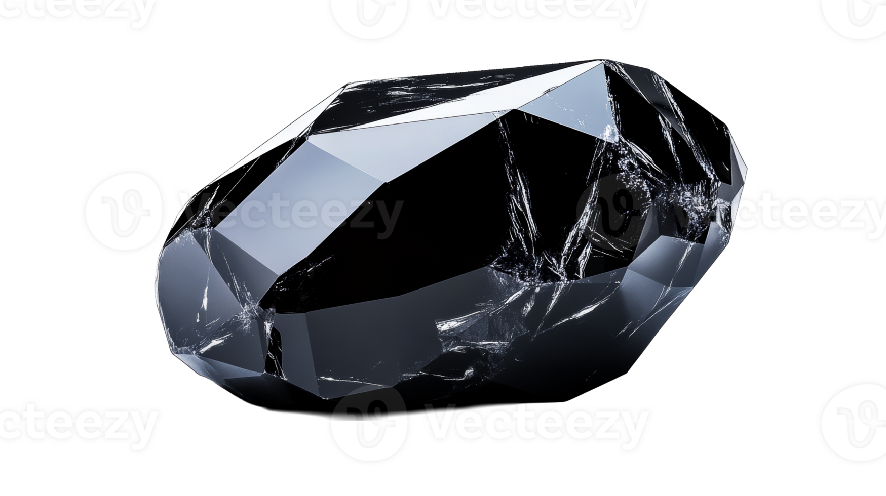 Abstract crystal object on dark, cut out transparent png
