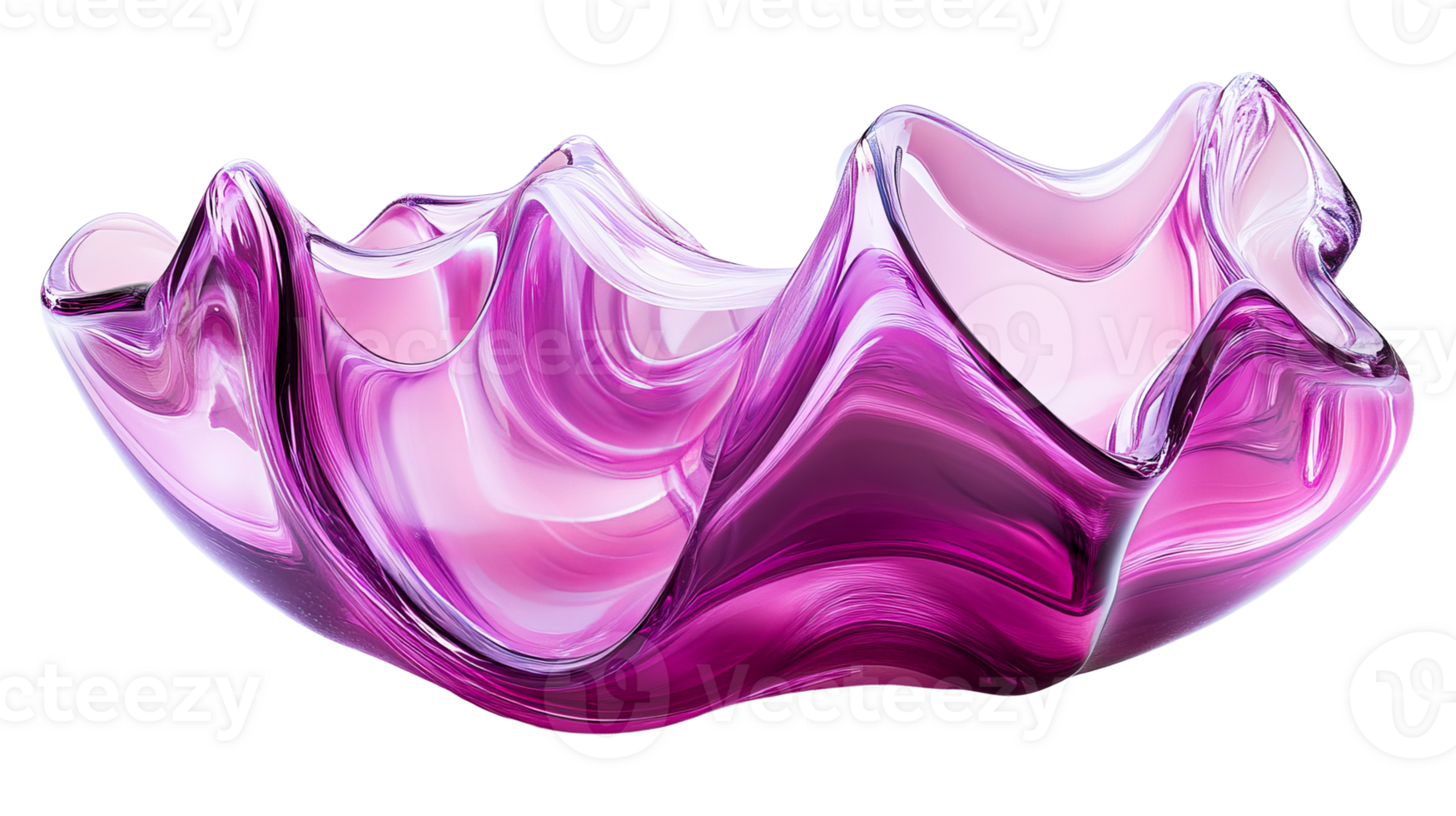Iridescent glass bowl, cut out transparent png
