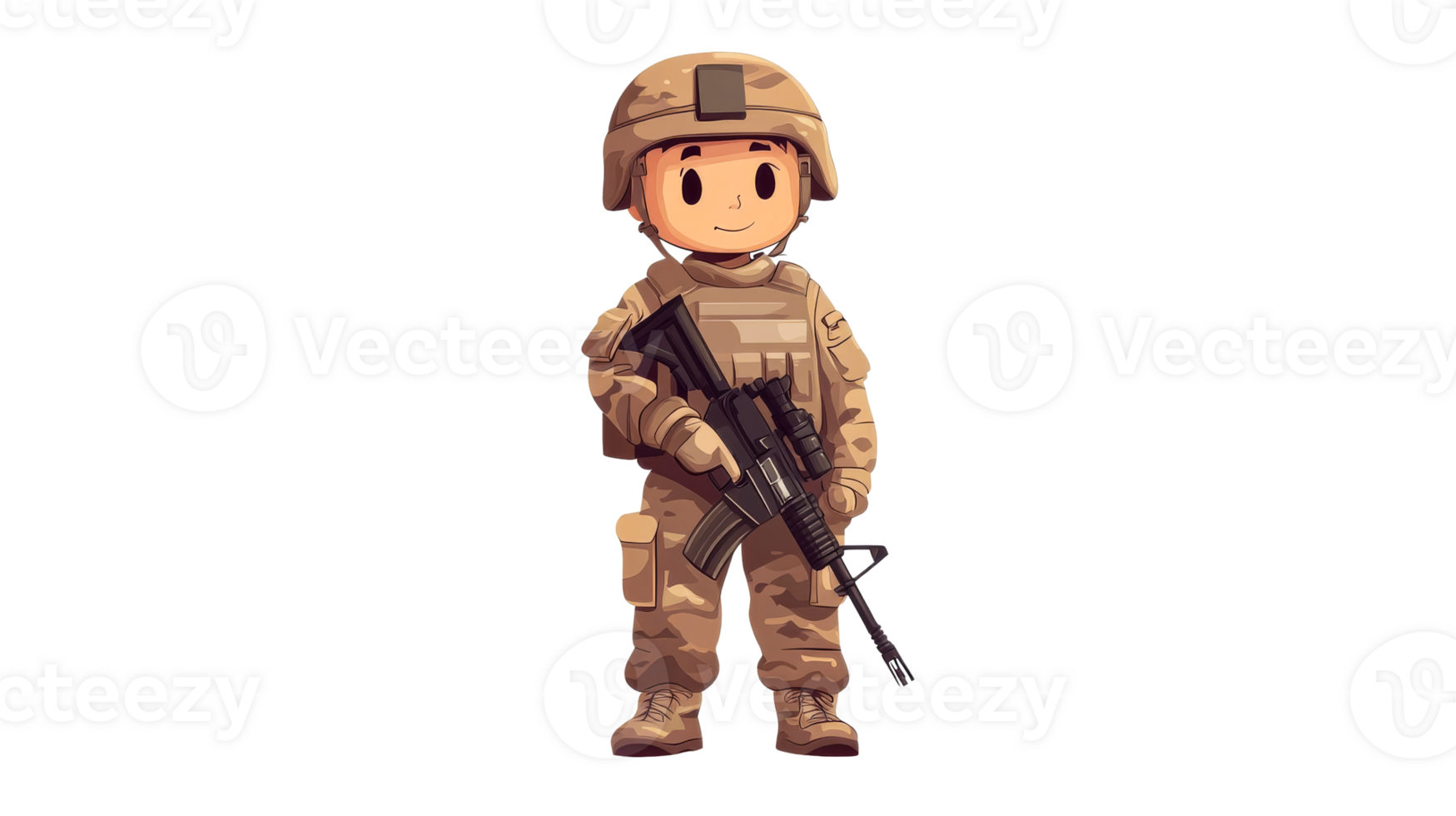 Soldier in military uniform, cut out transparent png