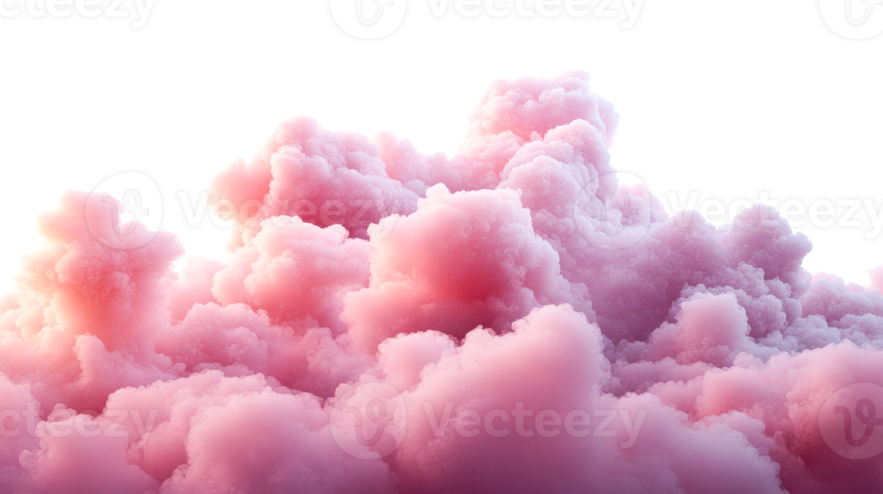 Pink Cloudscape isolated, cut out transparent png