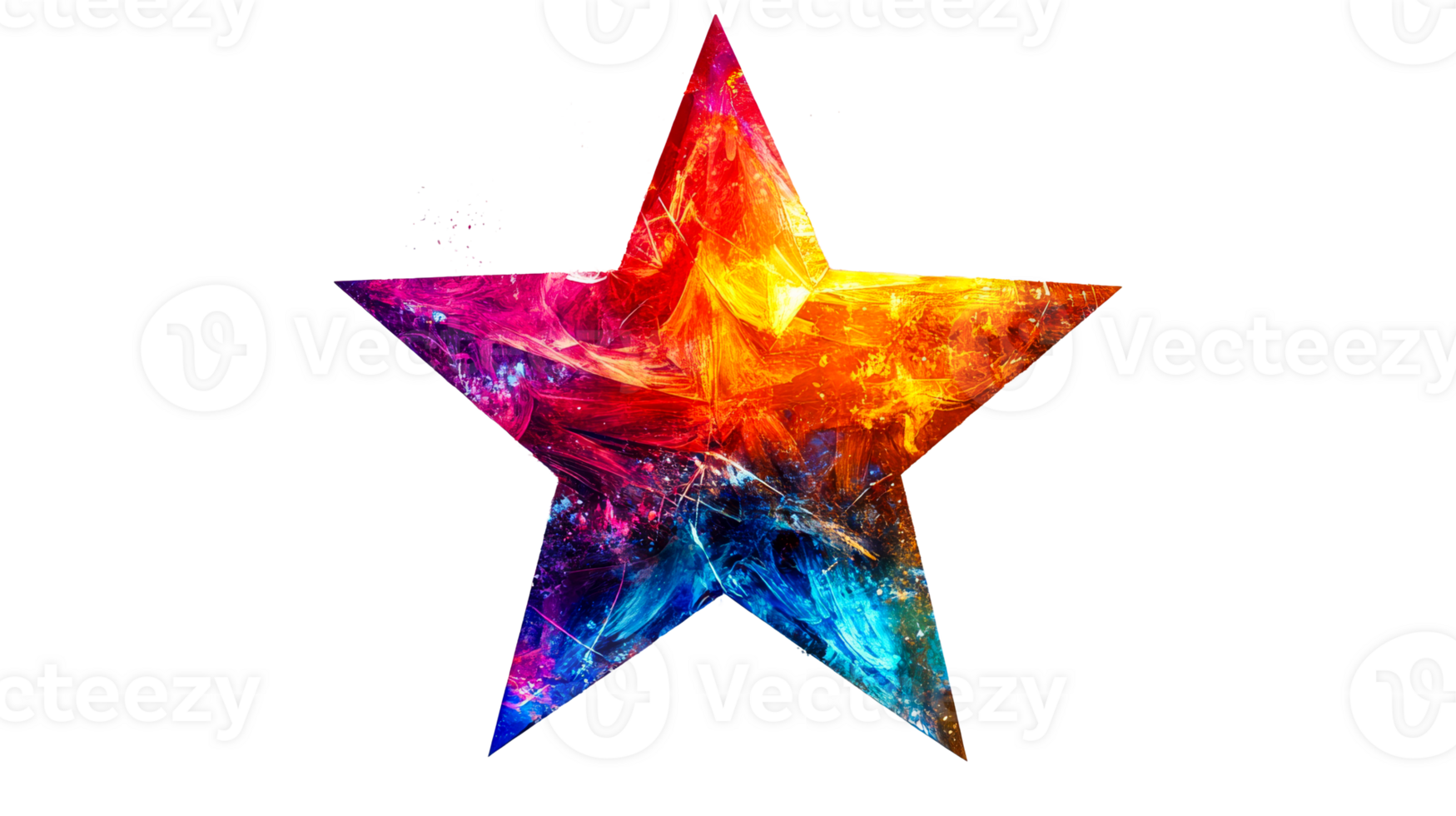 Five Pointed Star Vivid Colors, cut out transparent png