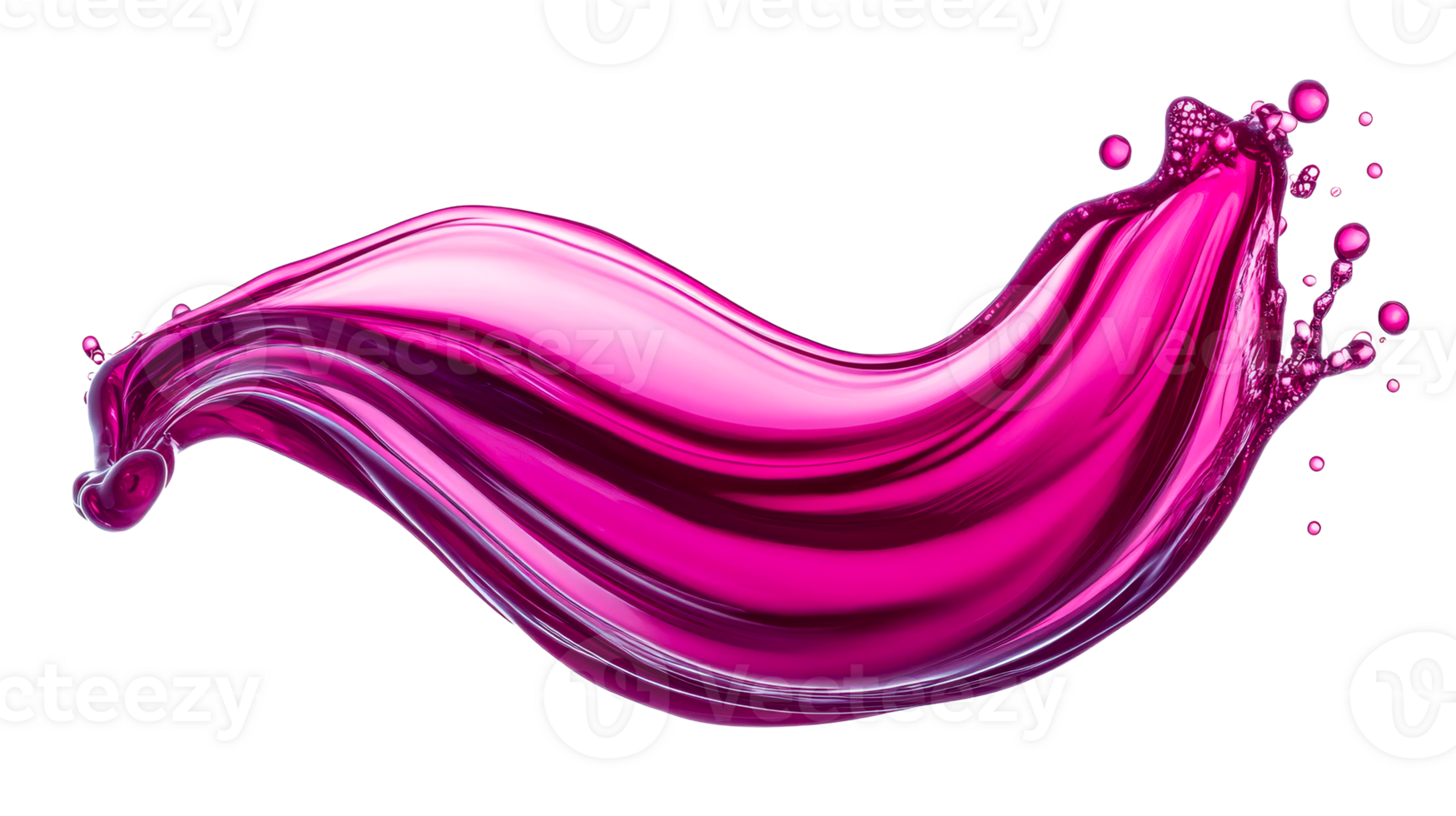 Vibrant magenta liquid splash, cut out transparent png
