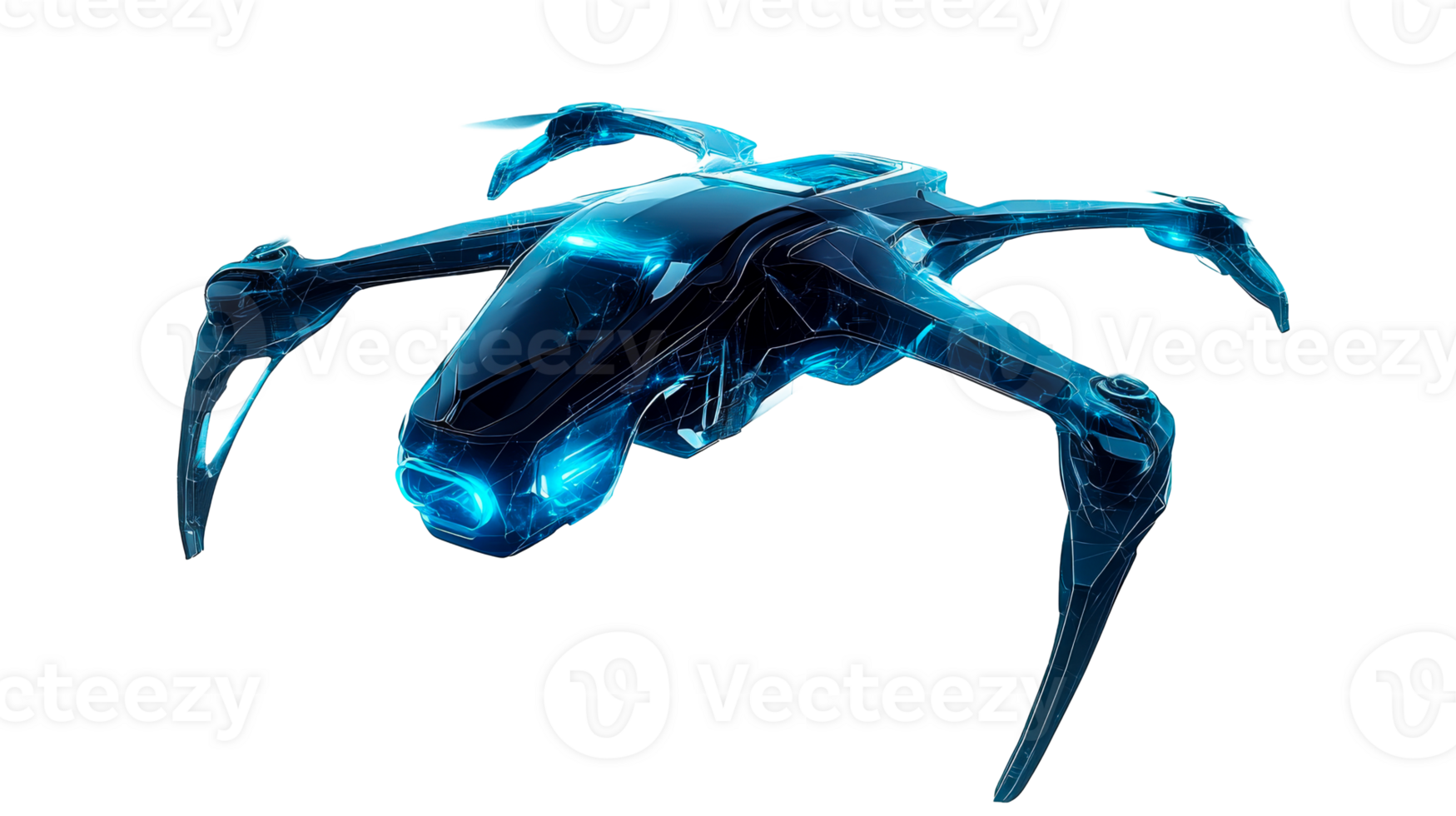 Hovering futuristic vehicle, cut out transparent png