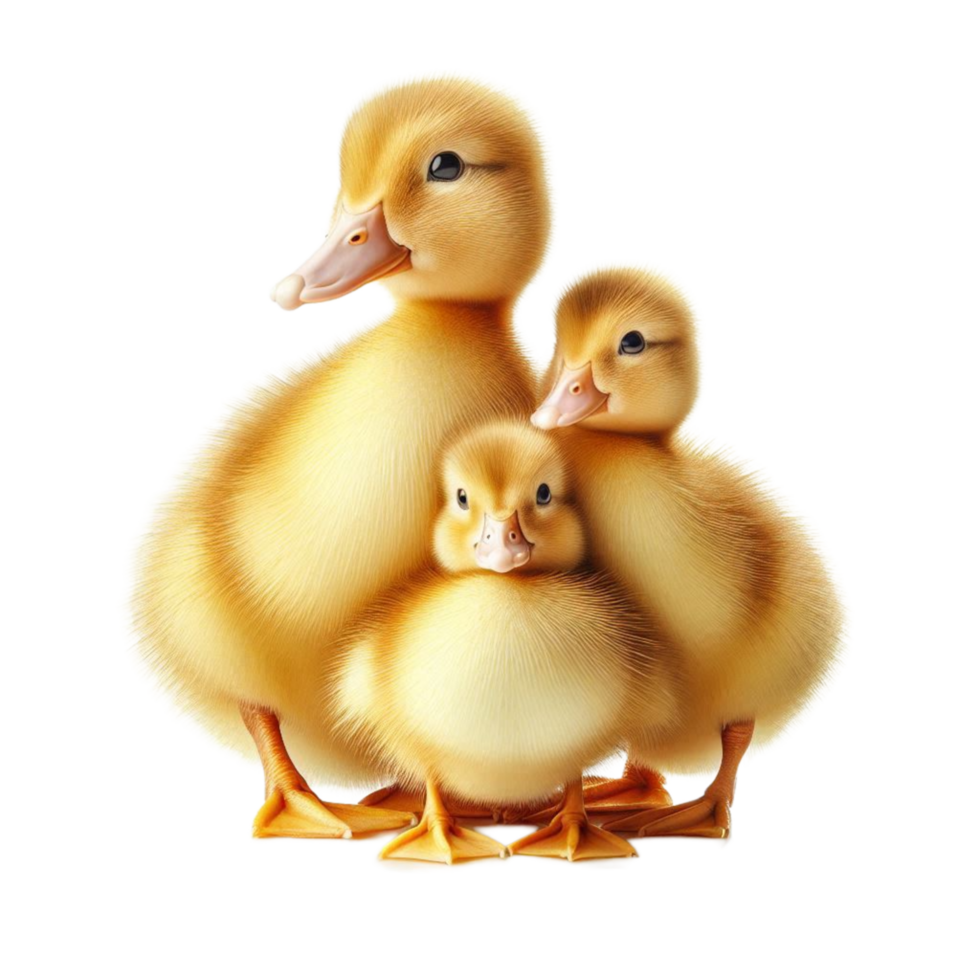 Cute Yellow Duck Family png
