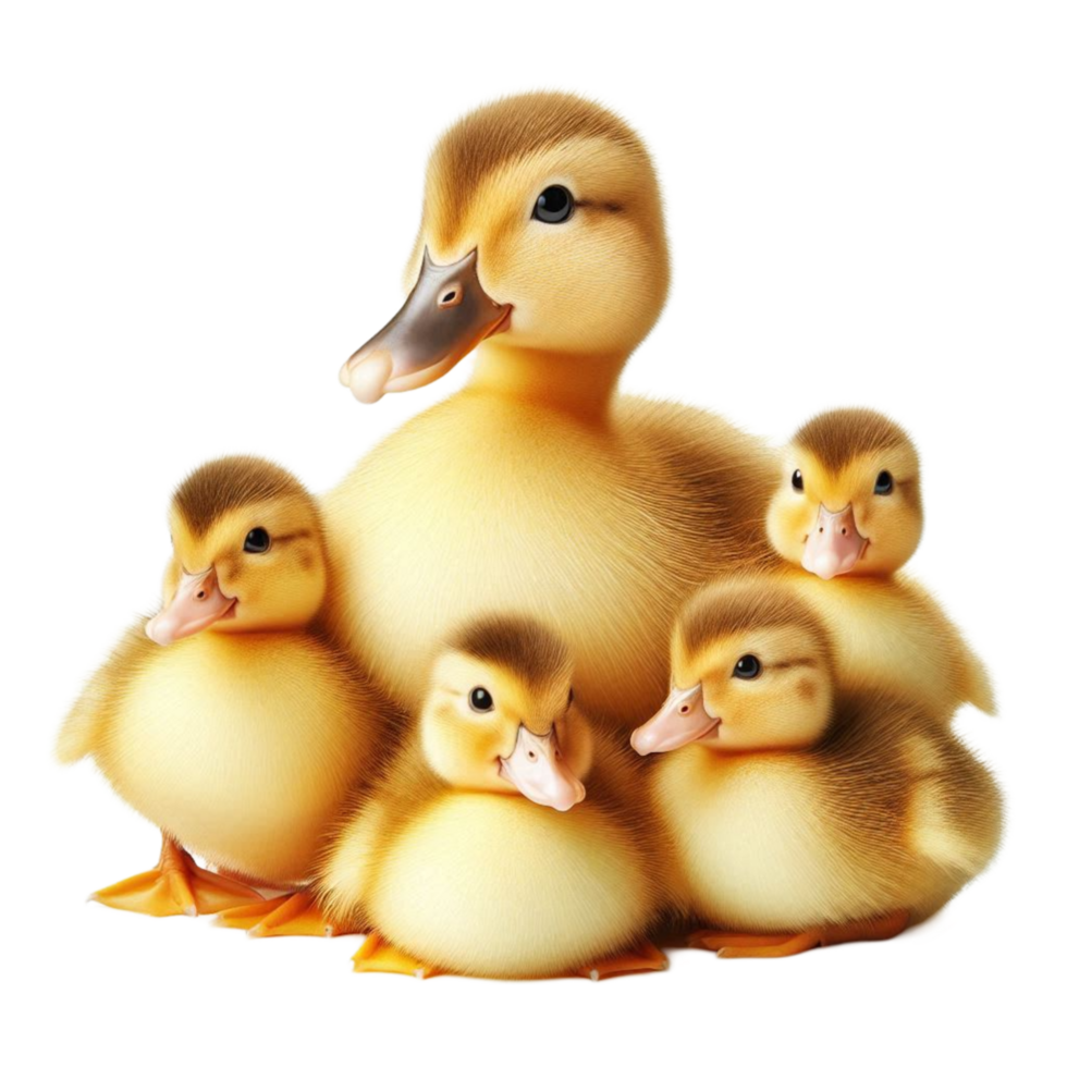 Mother Duck with Ducklings png