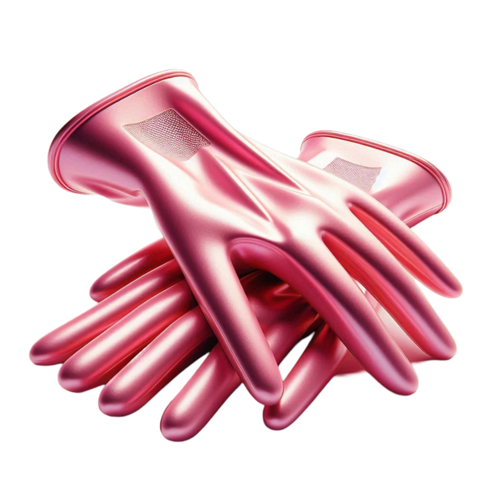 Curved Pink Rubber Gloves png