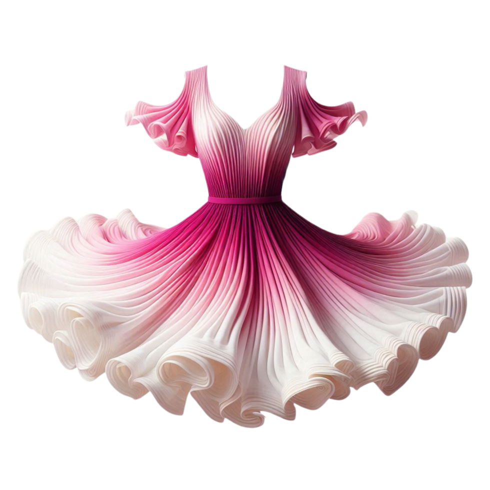 Flared Pink Petal Dress png