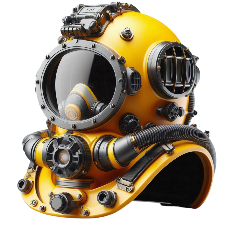 Vintage Diving Helmet Close-Up png