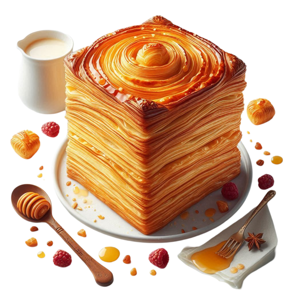 Stack of Pancakes with Honey and Syrup png