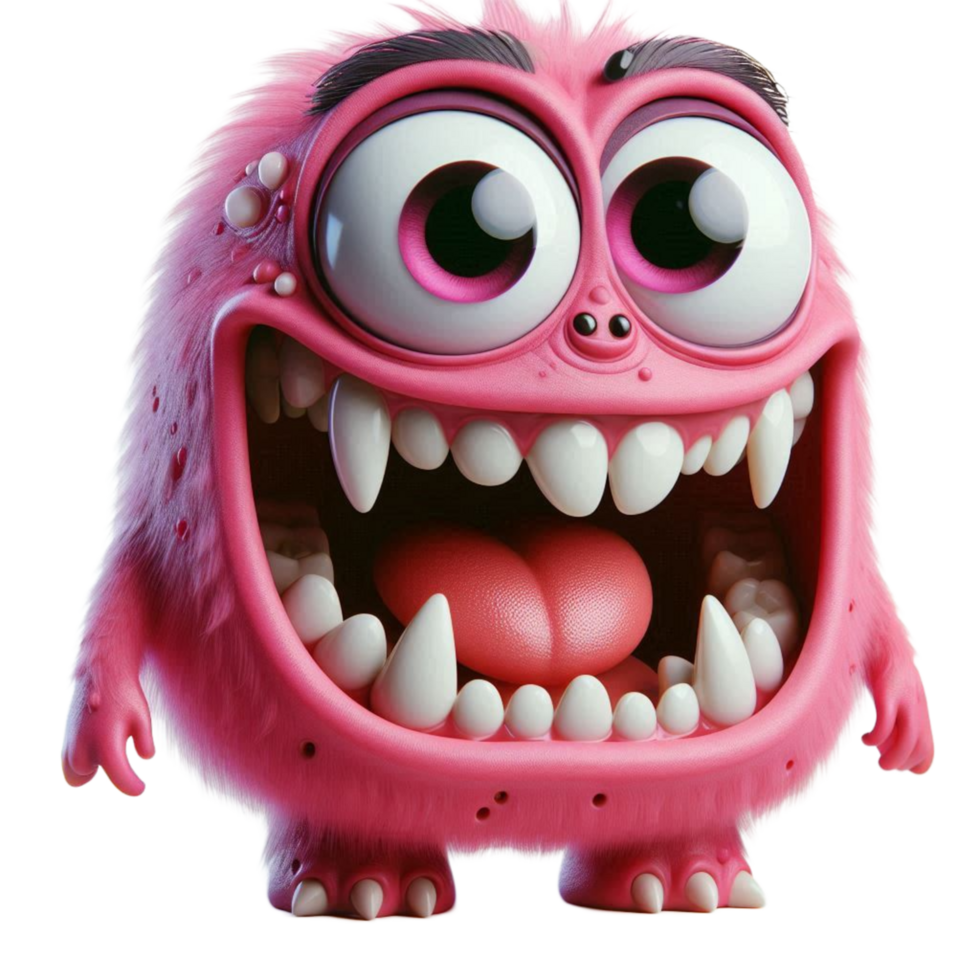 Pink Funny Monster Cartoon png
