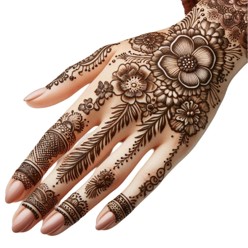 Ornamental Mehndi Pattern for Brides png