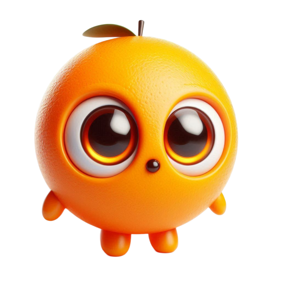 Sad Cute Orange Cartoon Emoji png