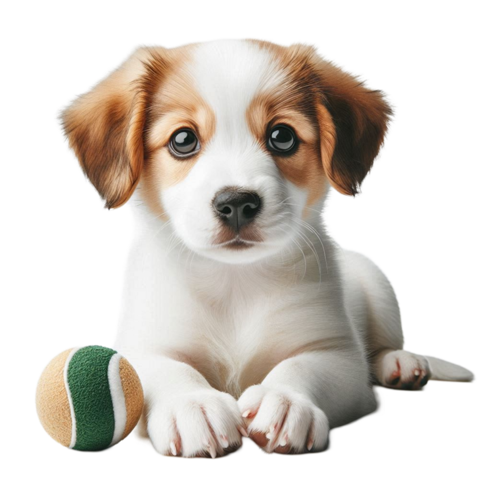 Cute Puppy Playing with Ball png