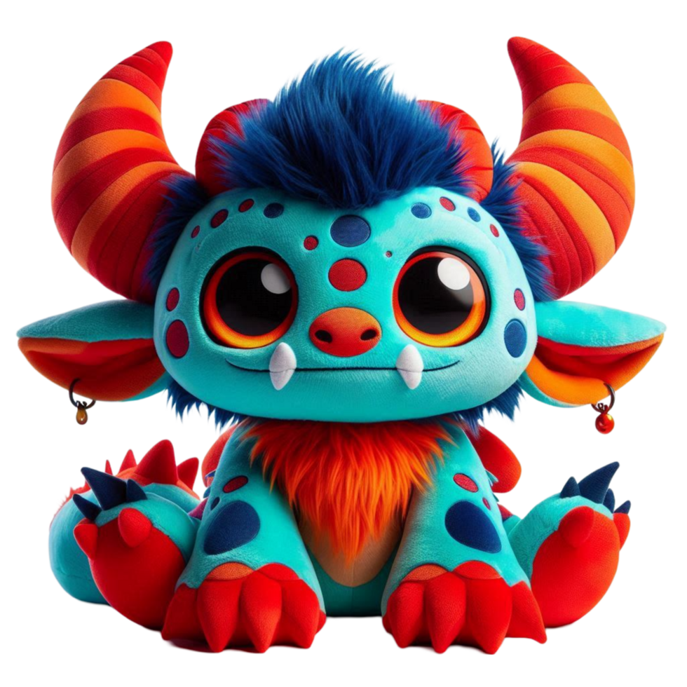 Cute Red and Blue Monster Cartoon png