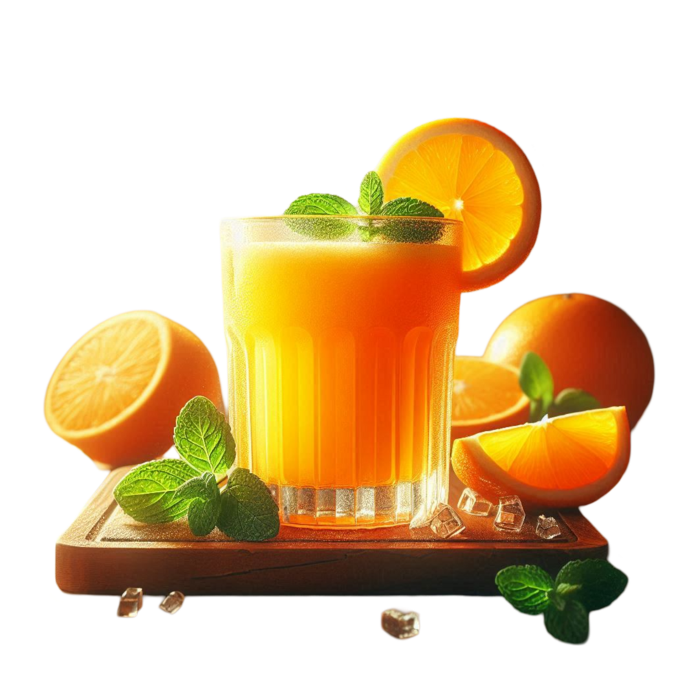 Orange Juice with Whole Oranges png