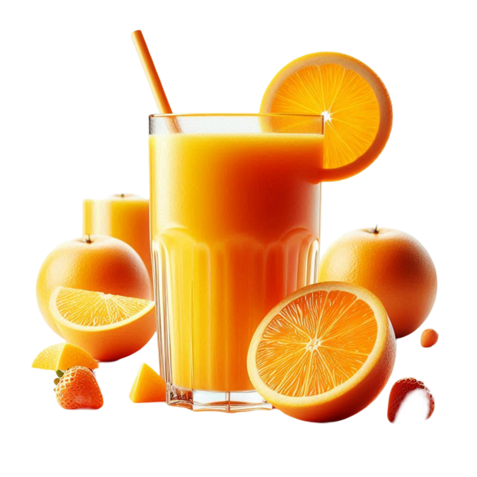 Glass of Fresh Orange Juice with Ice png