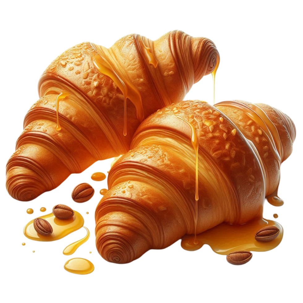 Croissant with Honey and Almonds png