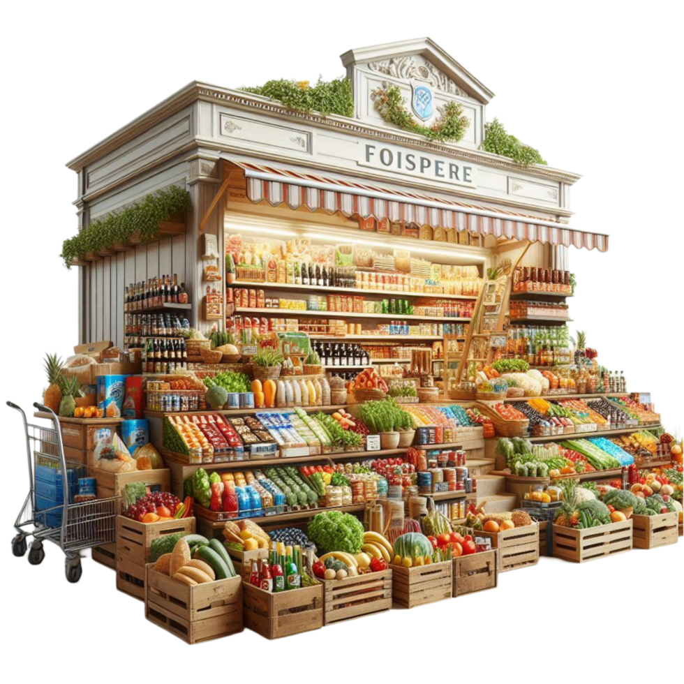 Market Stand with Fruit Display png