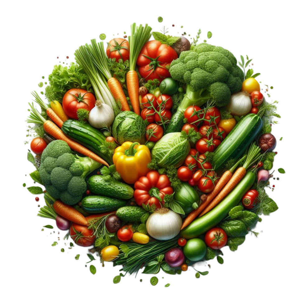 Artistic Veggie Circle Display png