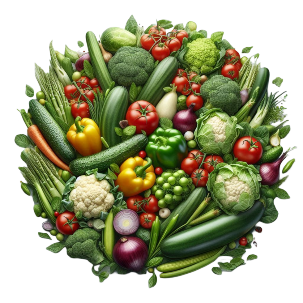 Fresh Veggie Wreath Display png