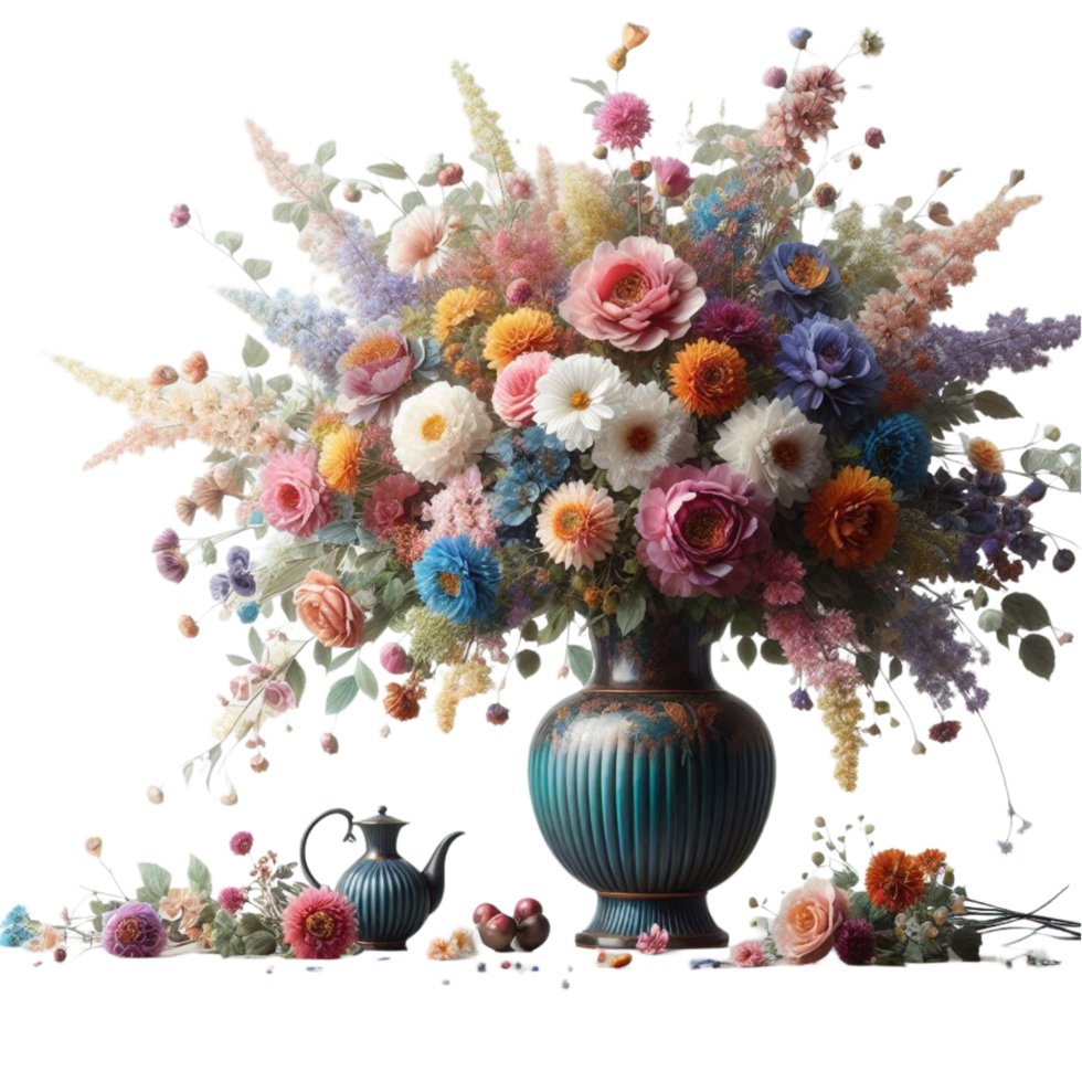 Classic Floral Vase on White Background png