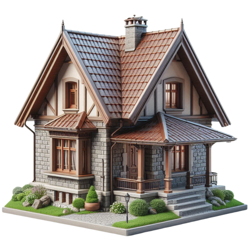 Rustic Family Home with Porch png