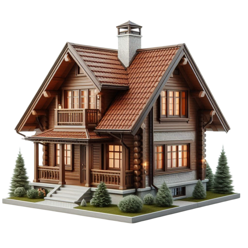 Rustic Log Cabin in the Woods png