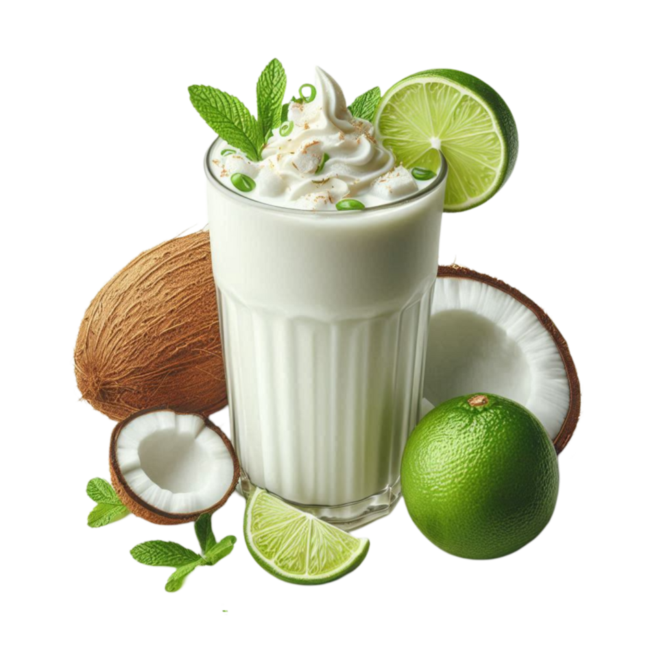 Coconut and Lime Green Smoothie png