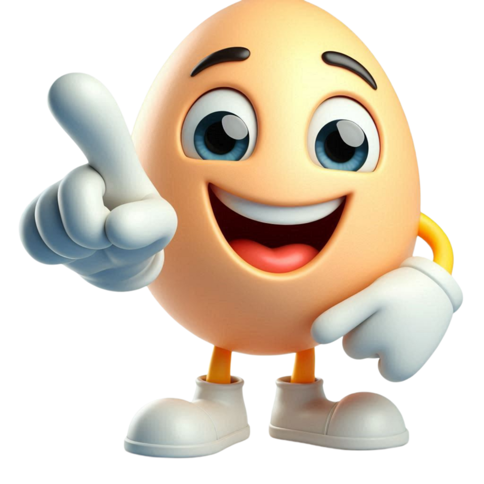 Happy Cartoon Egg Character png