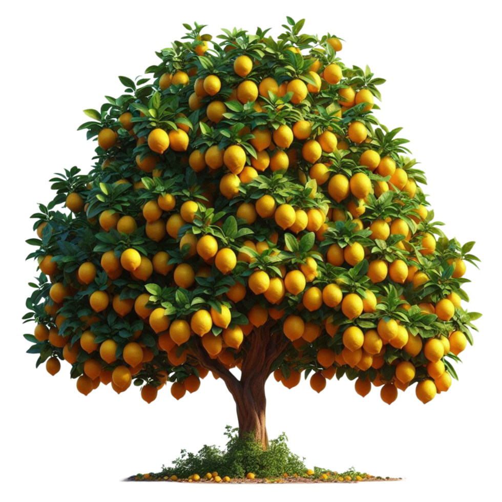 Orange Tree Full of Ripe Fruits in Summer png