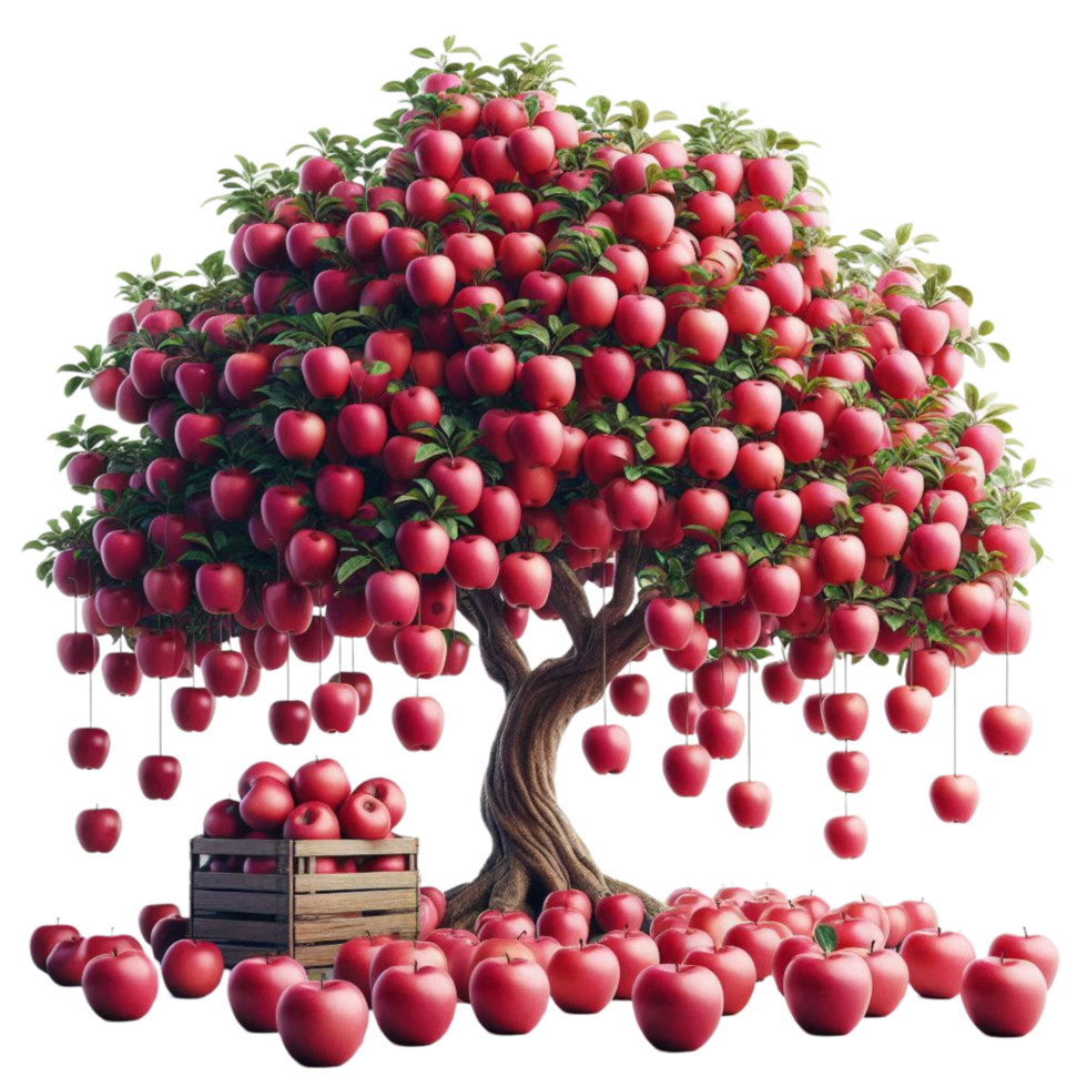 Harvest Apple Tree Full of Ripe Apples png