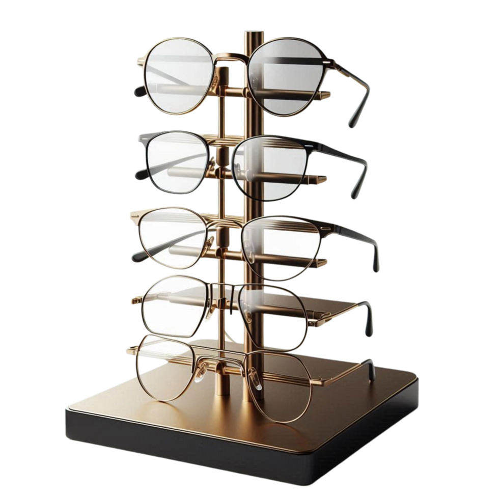 Wooden Eyewear Display Stand png