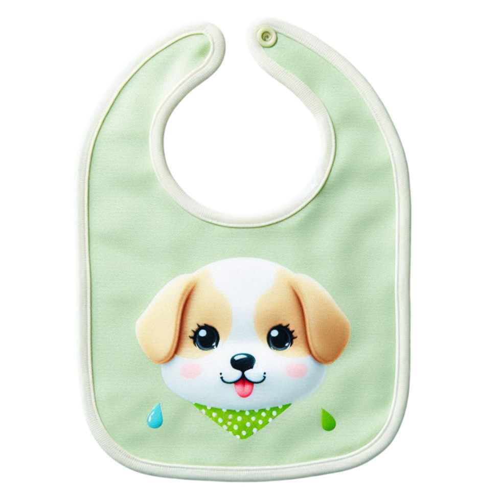 Cute Baby Bib with Puppy Face png