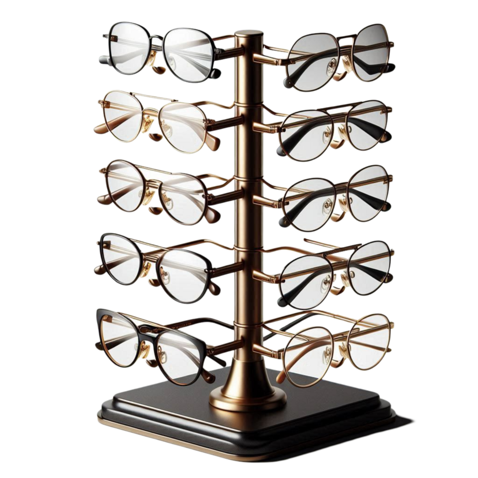 Eyeglass Display Stand with Multiple Glasses png