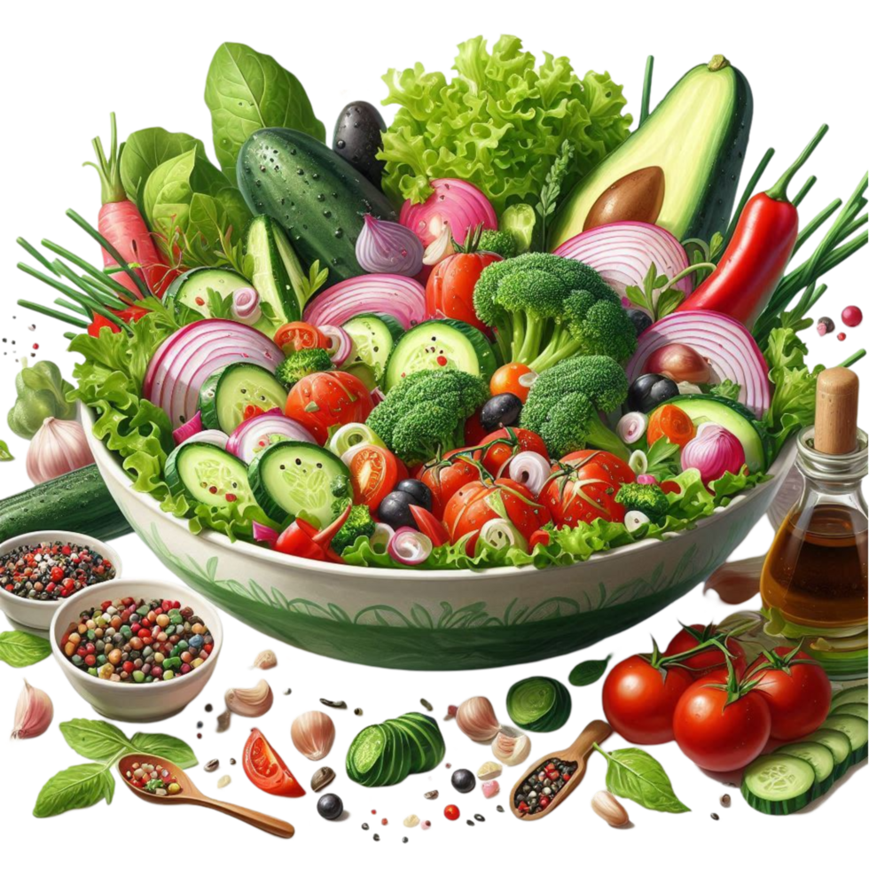 Organic Garden Salad Bowl png