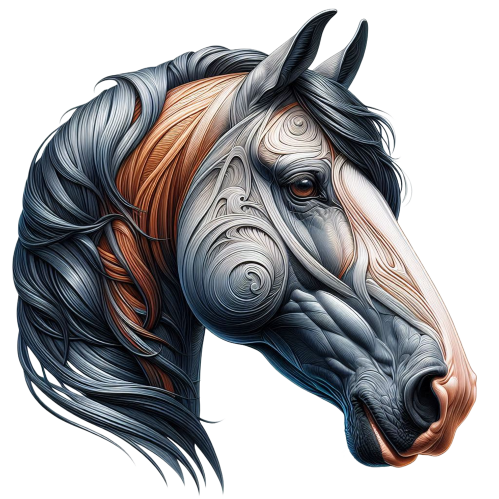 Realistic Horse Head Artwork png