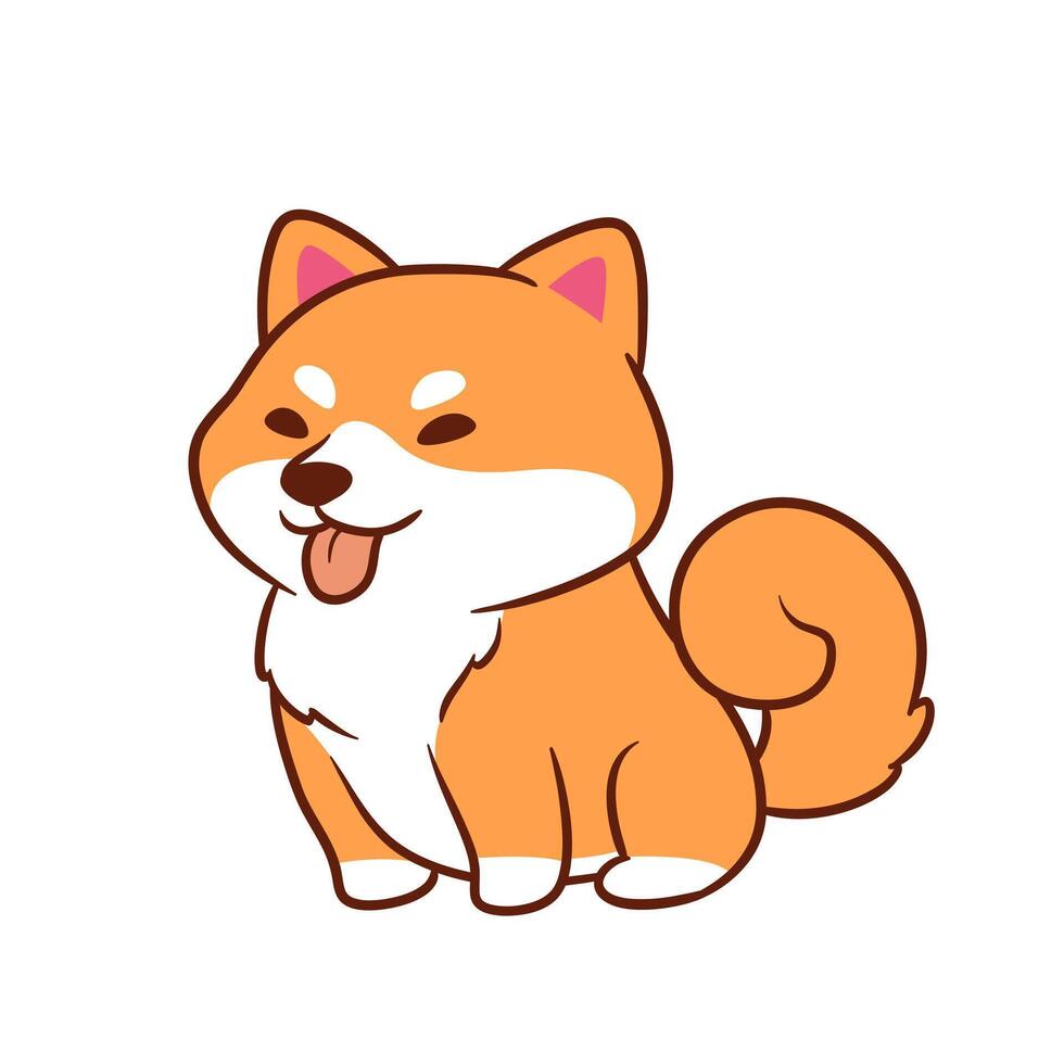 Shibainu cute dog illustration vector
