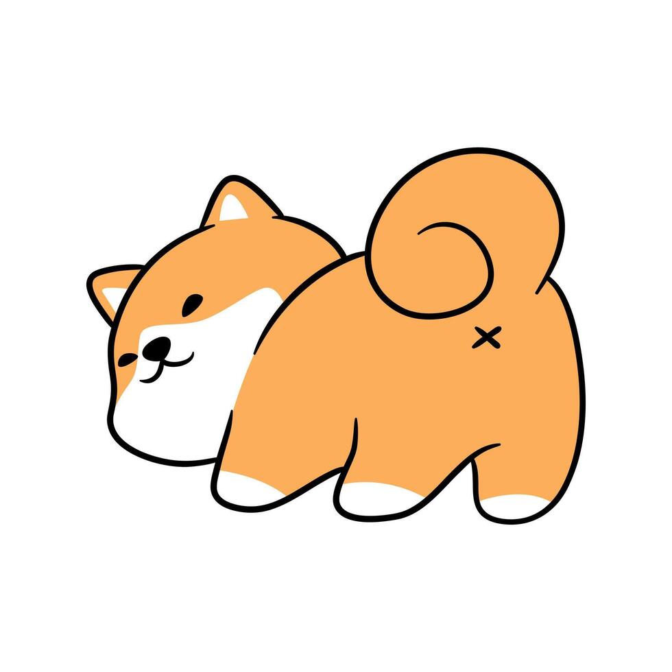 Shibainu dog sticker adorable vector