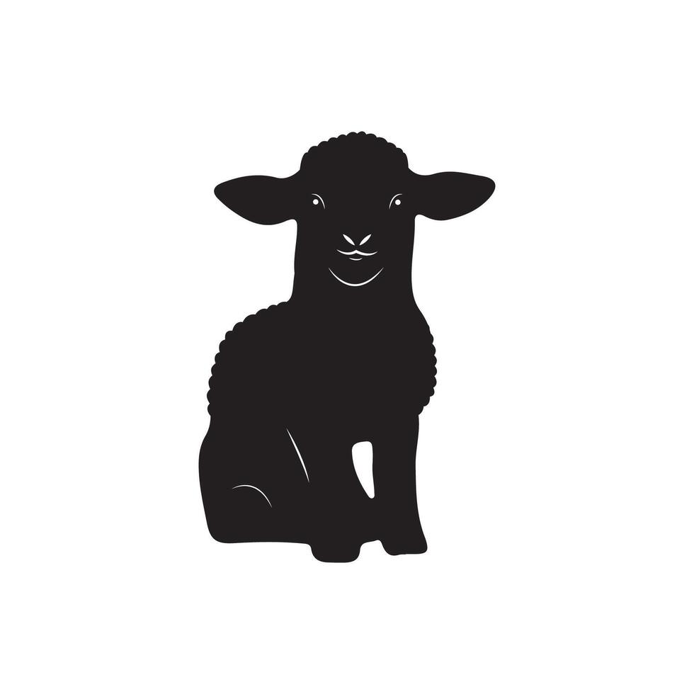 Lamb Silhouette Art For Illustration vector