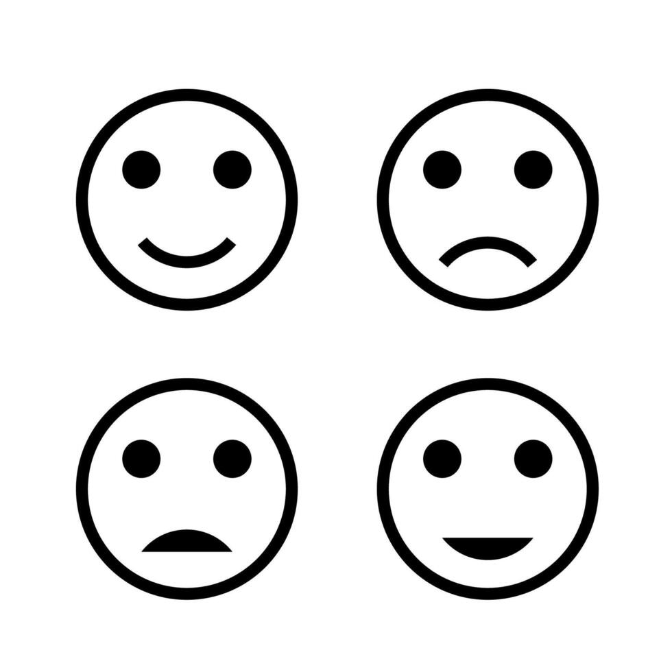 Image of smile and frown icon illustration vector
