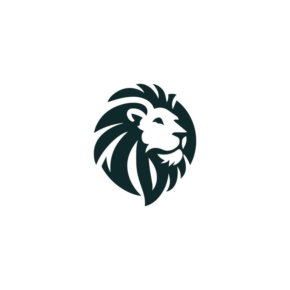 premium lion head logo design template vector