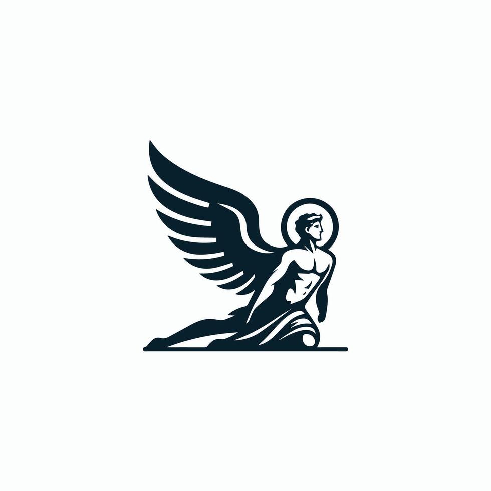 angel logo design for a church or religious organization vector