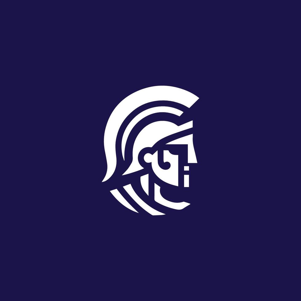 a spartan head logo on a dark background vector