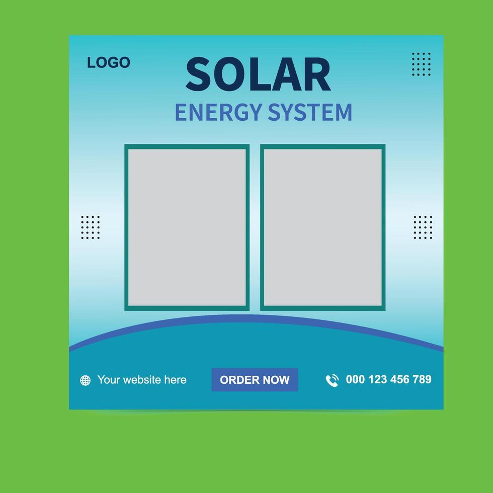 Clean Energy Social Post Layout for Solar Power Promotion vector