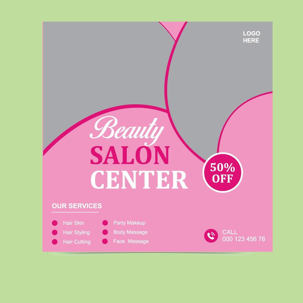 Bold And Vibrant Beauty Salon Social Media Templates for Engaging Posts vector