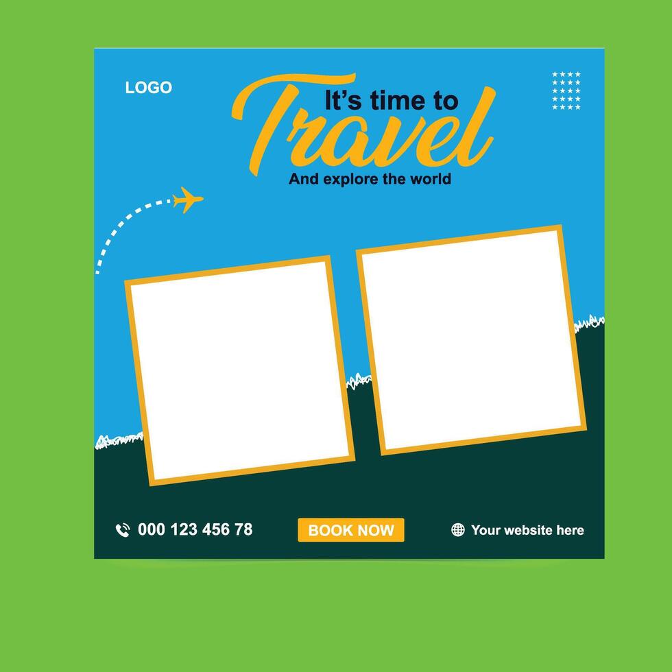 Tour And Travel Social Media Kit Ready-to-Use Design Templates vector