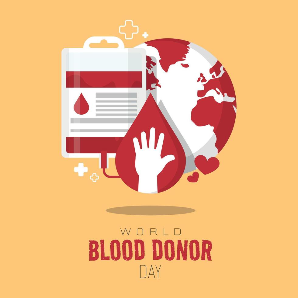 World Blood Donor Day Poster. A drop of your blood saves others vector
