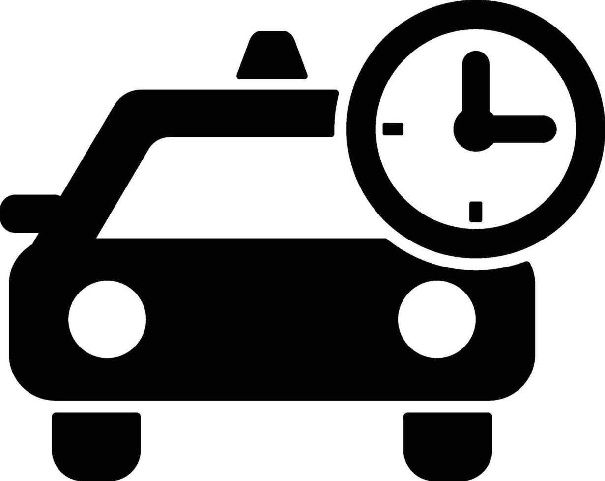 Taxi and time icon vector